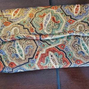 Saks Fifth Avenue Silk Clutch Antique